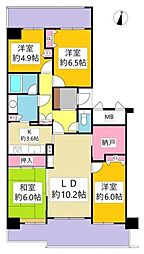 コープ野村新安城E棟 4SLDKの間取図画像