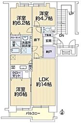 コープ野村新安城A棟 3SLDKの間取図画像