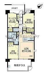リストレジデンス湘南辻堂 2SLDKの間取図画像
