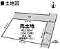 区画図：約452平米（136坪超）の広々とした土地です。東側道路に面し建築条件はありません。形状がゆったりしているため様々なプランに対応可能です。道路幅も約6mあり車の出入りも便利です。