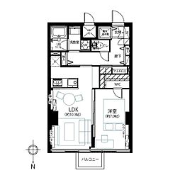 日興パレス高田馬場 1LDKの間取図画像