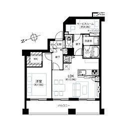 朝日シティパリオ高井戸 1SLDKの間取図画像