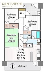 セントポリア新森公園 3LDKの間取図画像