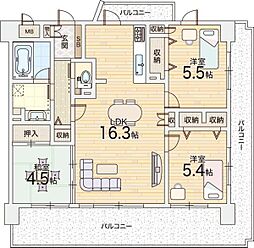 シャルマンフジビルト・モアー今里 3LDKの間取図画像