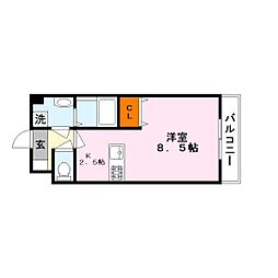 エル・セレーノ草津 ワンルームの間取図画像