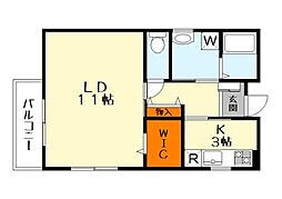 ビエノス西渋川 1Kの間取図画像