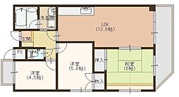風異音素ビル 3LDKの間取図画像