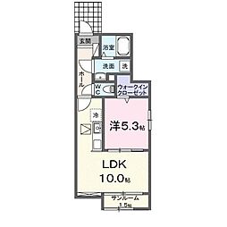 DK エステート 守山 1LDKの間取図画像