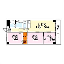 ファミーユ南高田 3LDKの間取図画像
