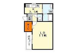 ビエノス西渋川 1Kの間取図画像