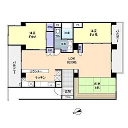 サンライフ名島 3LDKの間取図画像