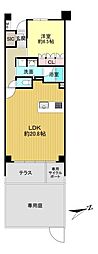 ブリリア京都松ヶ崎 1LDKの間取図画像