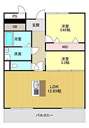 デルフィ西大路 2LDKの間取図画像
