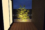 ウッドデッキ完成予想パース（外観の完成予想図です。周辺画像はイメージで実際のものとは異なります。）