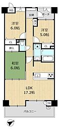 エステムコート学園前ラフィーネC棟 3LDKの間取図画像