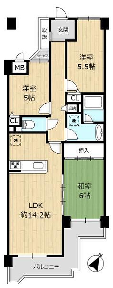 3LDK 間取り