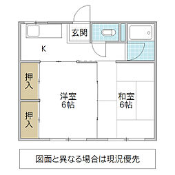 新開地ビル 2Kの間取図画像