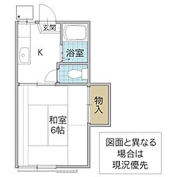 パークハイツ田尻 1Kの間取図画像