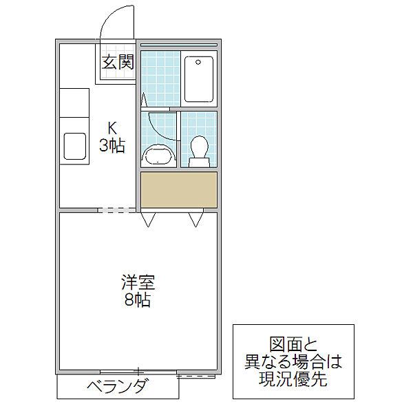 ニューディアコートミワ 203号室｜茨城県水戸市見和(賃貸アパート1K・2階・27.08㎡)の写真 その2