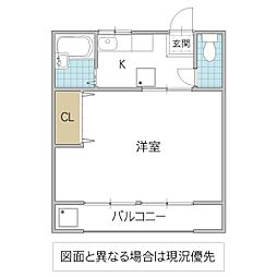 コーポ82 1Kの間取図画像
