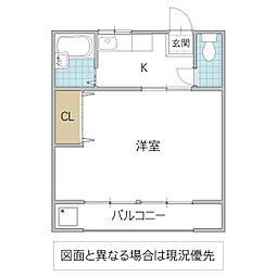コーポ82 1Kの間取図画像