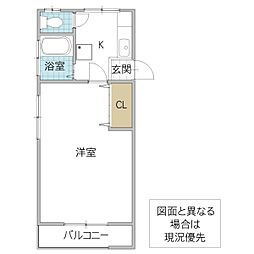 コーポ82 1Kの間取図画像