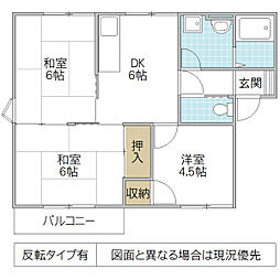 プラドール江橋B 3DKの間取図画像