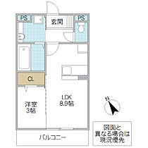 サクラテラス自由ヶ丘 305号室 ｜ 茨城県水戸市東原（賃貸アパート1LDK・3階・33.38㎡） その2