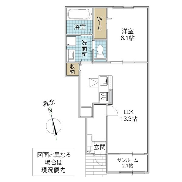 プリート パラッツォ 103号室｜茨城県笠間市平町(賃貸アパート1LDK・1階・50.05㎡)の写真 その2