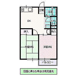 ロイヤルマリー 2DKの間取図画像
