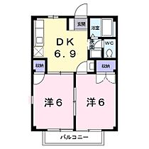 ファンタジア I 204号室 ｜ 茨城県ひたちなか市大字田彦（賃貸アパート2DK・2階・40.04㎡） その2