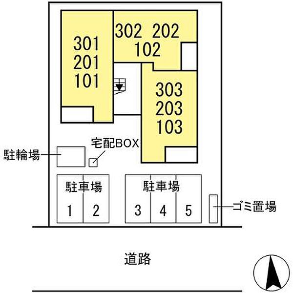 ラ・ブリエ城南 301号室｜茨城県水戸市城南(賃貸アパート1LDK・3階・42.56㎡)の写真 その2