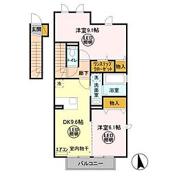 ファセリアA 2DKの間取図画像