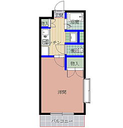 フローラル321 1Kの間取図画像