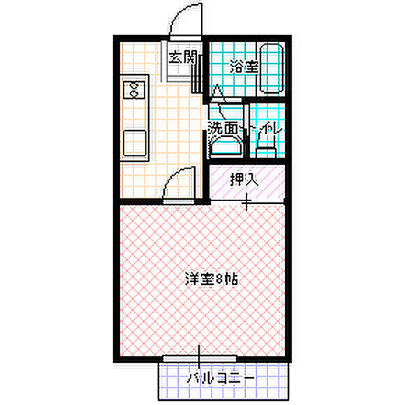 プレミール B棟 102号室｜茨城県水戸市姫子(賃貸アパート1K・1階・27.08㎡)の写真 その2