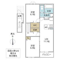 ルミナス 202号室 ｜ 茨城県ひたちなか市大字東石川（賃貸アパート2LDK・2階・58.60㎡） その2