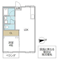 サンハイム 205号室 ｜ 茨城県水戸市白梅（賃貸アパート1LDK・2階・33.58㎡） その2