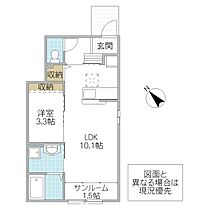 メルベイユ 101号室 ｜ 茨城県ひたちなか市大字市毛（賃貸アパート1LDK・1階・35.55㎡） その2