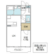 ルミエール白梅 401号室 ｜ 茨城県水戸市白梅（賃貸マンション1LDK・4階・41.22㎡） その2