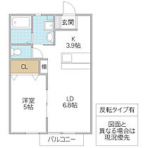 ゴスホーク E 202号室 ｜ 茨城県水戸市内原町（賃貸アパート1LDK・2階・36.43㎡） その2