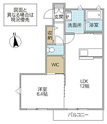 ブランエールI 1LDKの間取図画像