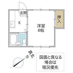 コーポピア 1Kの間取図画像