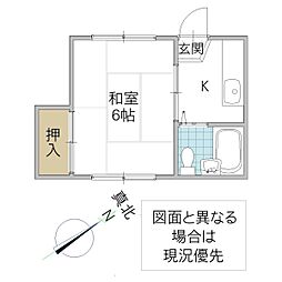 コーポピア 1Kの間取図画像