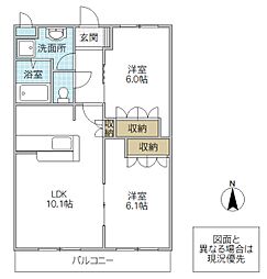 フォル・フリーデ 2LDKの間取図画像