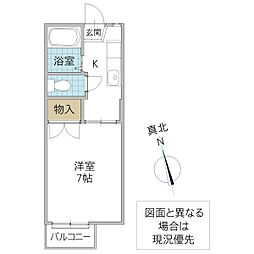 アーバンプレイスB 1Kの間取図画像