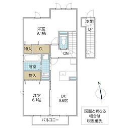 ファセリアB 2DKの間取図画像