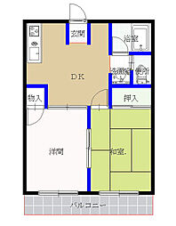 ファミール井上 2DKの間取図画像