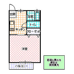 アネックス中川A 1Kの間取図画像