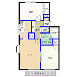 マックブライドハウスA 2LDKの間取図画像