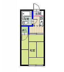 袴塚アパート 1Kの間取図画像